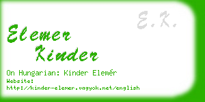elemer kinder business card