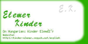 elemer kinder business card